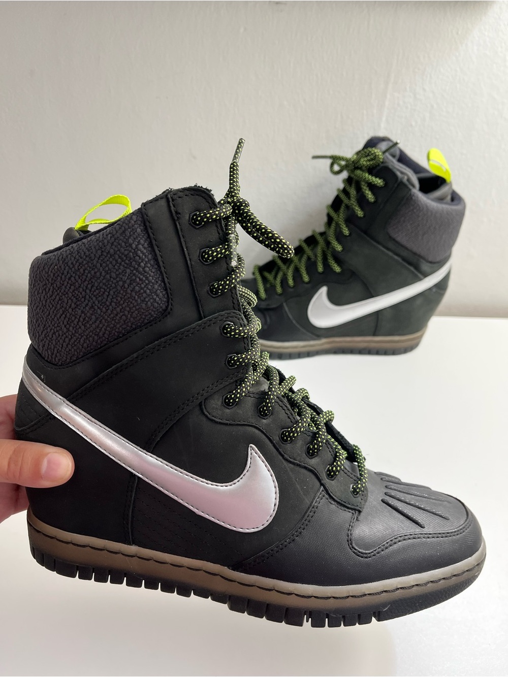 Nike Dunk Sky High Sneaker Boot Hidden Wedge Size 9